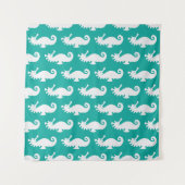 Tenture Murale Motif turquoise d'hippocampe (Devant)