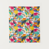 Tenture Murale Oiseaux tropicaux géométriques (Devant)