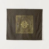 Tenture Murale Or Sri Yantra/Sri Chakra (Devant (Horizontal))