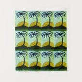 Tenture Murale Palm Trees Island Sun Green Crochet Artiste Impres (Devant)