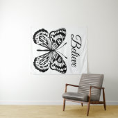 Tenture Murale Papillon noir et blanc moderne (En situation (horizontale))