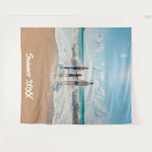 Tenture Murale Photo de famille souvenir de vacances d'été texte (Devant (Horizontal))