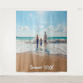 Tenture Murale Photo de famille souvenir de vacances d'été texte (Devant)