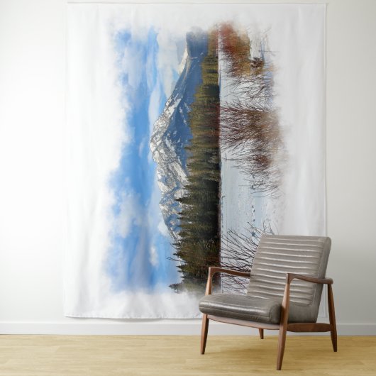 Tenture Murale Pittoresque Cascade Mountain - Banff Alberta (En situation)