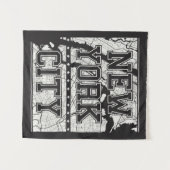 Tenture Murale Plan de ville de New York City | (Devant (Horizontal))