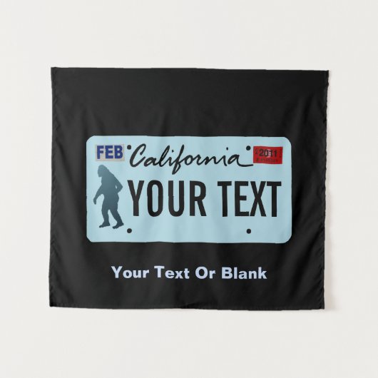 Tenture Murale Plaque de licence California Sasquatch (Devant (Horizontal))