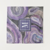 Tenture Murale Pluie de cercle du monogramme | (Devant)