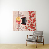 Tenture Murale Poupée Rouge Sakura Kokeshi - Cute Japonaise Geish (En situation (horizontale))