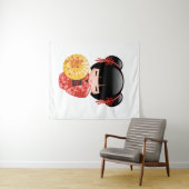 Tenture Murale Poupée Rouge Sakura Kokeshi - Cute Japonaise Geish (En situation (horizontale))