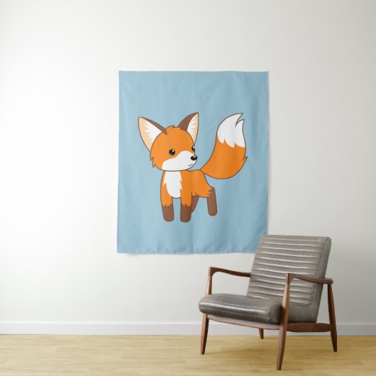 Tenture Murale Renard Mignon (En situation)