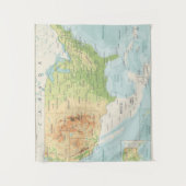 Tenture Murale Rétro carte couleur du monde (Devant)