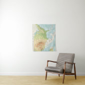 Tenture Murale Rétro carte couleur du monde (En situation)