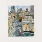 Tenture Murale Rue vintage de Londres d'aquarelle des (Devant)