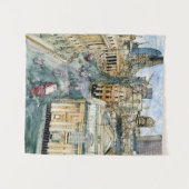 Tenture Murale Rue vintage de Londres d'aquarelle des (Devant (Horizontal))