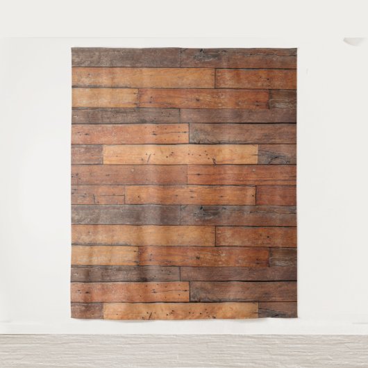 Tenture Murale Rustique Brown Motif à planches en bois (Devant)