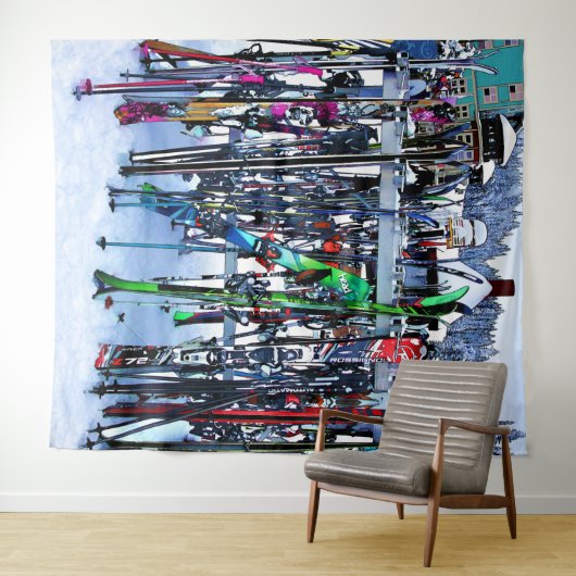 Tenture Murale Skis and Poles (En situation (horizontale))