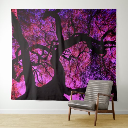 Tenture Murale Sous l'arbre en rose / pourpre (En situation (horizontale))