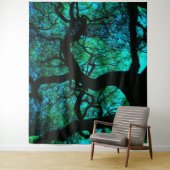 Tenture Murale Sous l'arbre en turquoise (En situation)