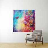 TENTURE MURALE THUMBELINA DANS UN PANIER DE FLEURS,PAPILLON (En situation)