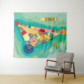 Tenture Murale Triangles colorés par Wassily Kandinsky (En situation (horizontale))