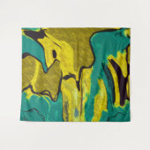 Tenture Murale Turquoise jaune moutarde Abstrait (Devant (Horizontal))