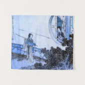 Tenture Murale Une femme japonaise en kimono à moongate (Devant (Horizontal))