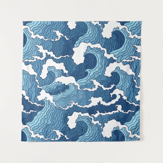 Tenture Murale Vagues de résumé (Devant (Horizontal))