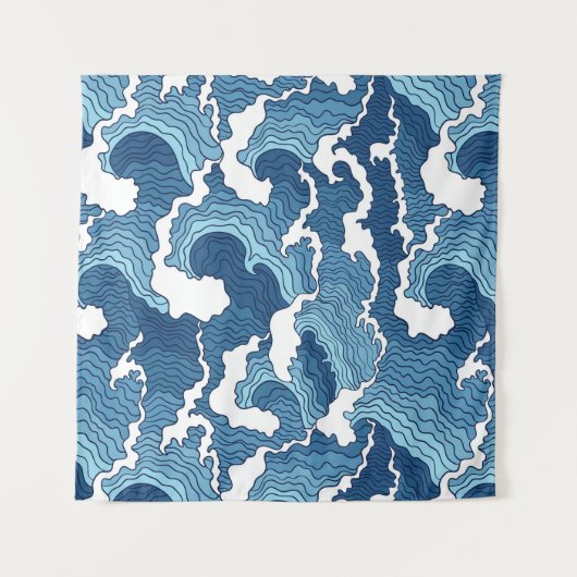 Tenture Murale Vagues de résumé (Devant)