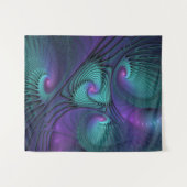 Tenture Murale Violet rencontre Turquoise moderne art fractal abs (Devant (Horizontal))