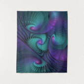 Tenture Murale Violet rencontre Turquoise moderne art fractal abs (Devant)