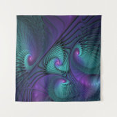 Tenture Murale Violet rencontre Turquoise moderne art fractal abs (Devant (Horizontal))