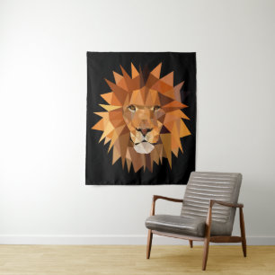 Tenture Murale Visage géométrique moderne de lion