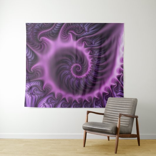 Tenture Murale Vivid Cool Abstrait rose violet Fractal Art Spiral (En situation (horizontale))