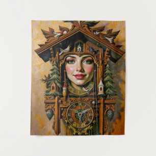 Tenture « Muse intemporelle » – Portrait d'une horloge à c