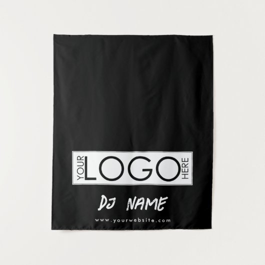 Tenture Music DJ Business Logo Modern Table Runner Bannièr (Devant)