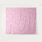Tenture Musique Danse Notes Blanches Rose Pâle (Devant (Horizontal))