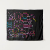 Tenture Musique Neon Coloris Design (Devant (Horizontal))