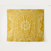 Tenture Mustard Yellow Boho Mandala (Devant (Horizontal))