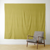 Tenture  Mustard yellow white polka dots pattern  (En situation (horizontale))