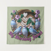 Tenture My morning JAVA with Java sparrows (Devant)