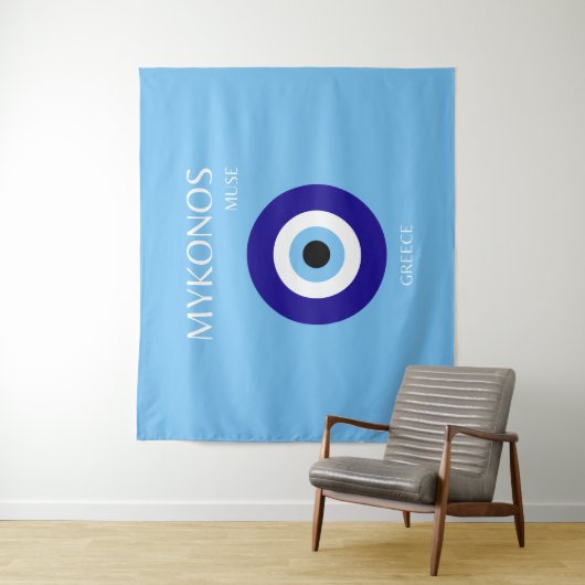 Tenture Mykonos Muse, Bleu (En situation)