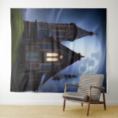 Tenture Mystérieuse maison gothique sur la colline (En situation (horizontale))