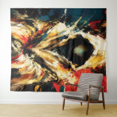 Tenture Mysterious Hooded Figure – Bold Abstract (En situation (horizontale))