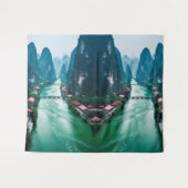 Tenture Mystic River Valley - Karst Mountain Serenity (Devant (Horizontal))