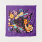 Tenture Mystical Halloween Witch and Pumpkin (Devant (Horizontal))