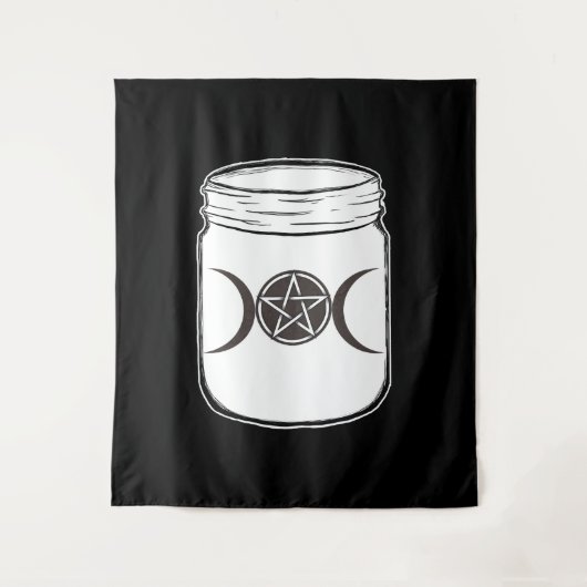 Tenture Mystical Magic Moons Mason Jar Halloween Party (Devant)