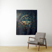 Tenture Mystical Moth and Moon Phases Portal Art LARGE (En situation)