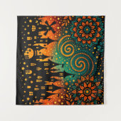 Tenture Mystical Night Castle Silhouette (Devant (Horizontal))