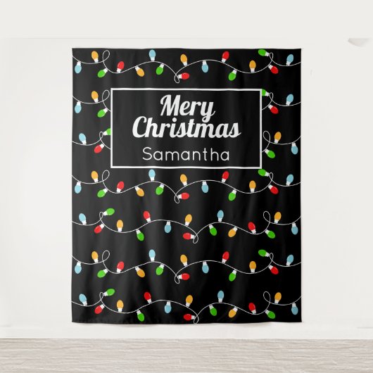 Tenture Name Custom Monogram Christmas Lights (Devant)