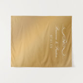 Tenture Name & Date Elegant Gold Gradient Wedding Backdrop (Devant (Horizontal))